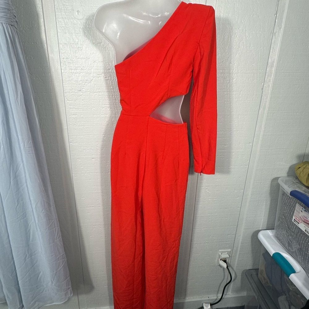 Sergio Hudson x Target Red One Shoulder Cut-Out Jumpsuit Size XXS NWOT - Picture 8 of 12